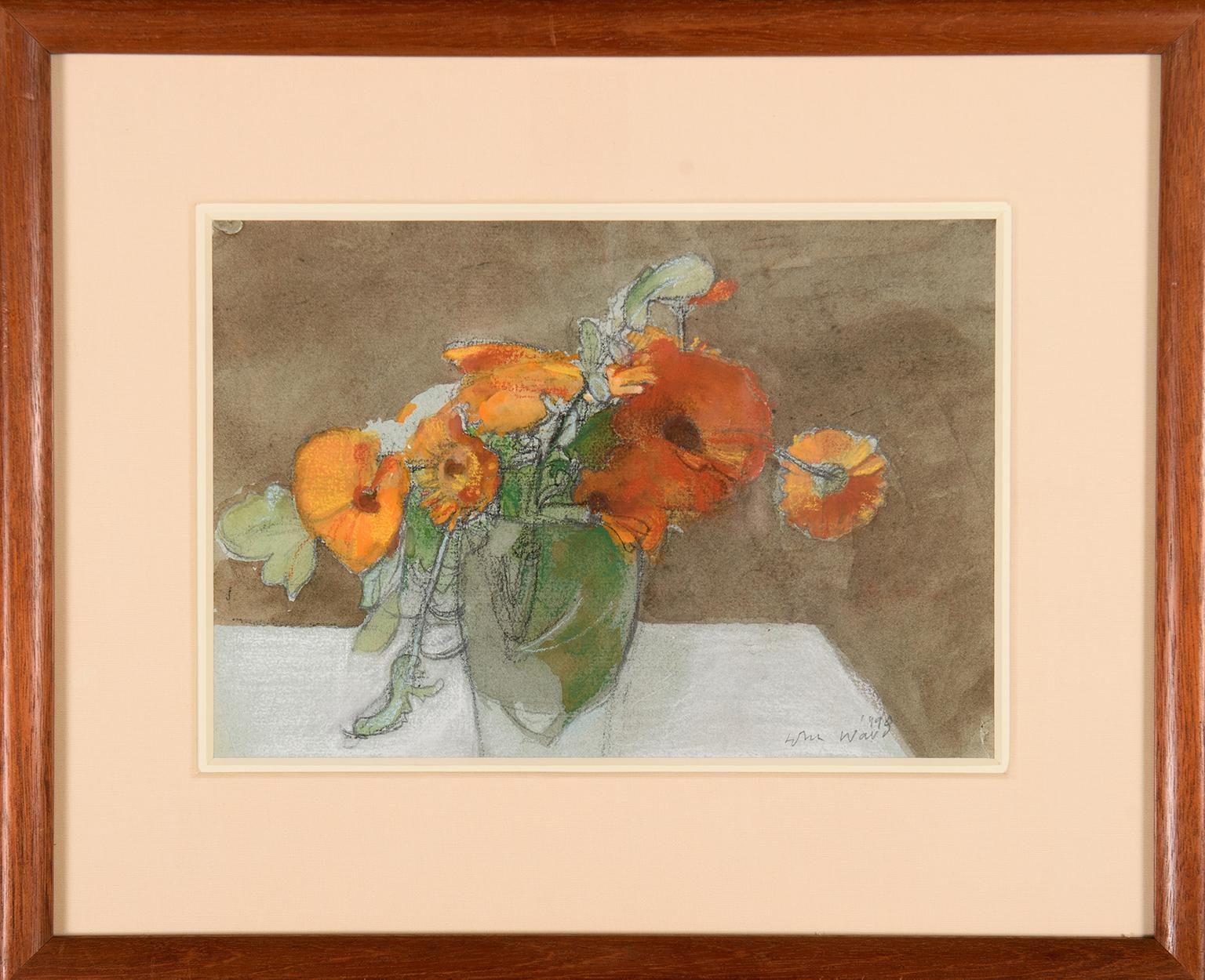 Still Life with Marigolds - contemporary still life painting by John Ward, R.A. For Sale 1