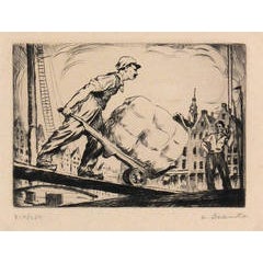 WPA Dockers Etching by Szanto, C. 1930 5