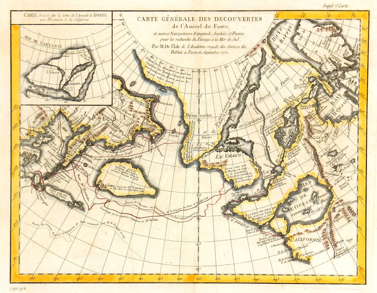 Antique Map of American Northwest,  1752 - Art by Unknown