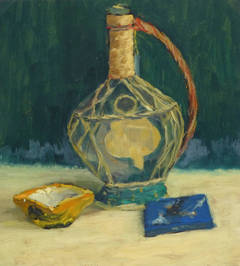 Vintage Wine Carafe French Still-Life Painting