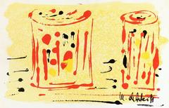 Abstract Monotype - Red Glasses