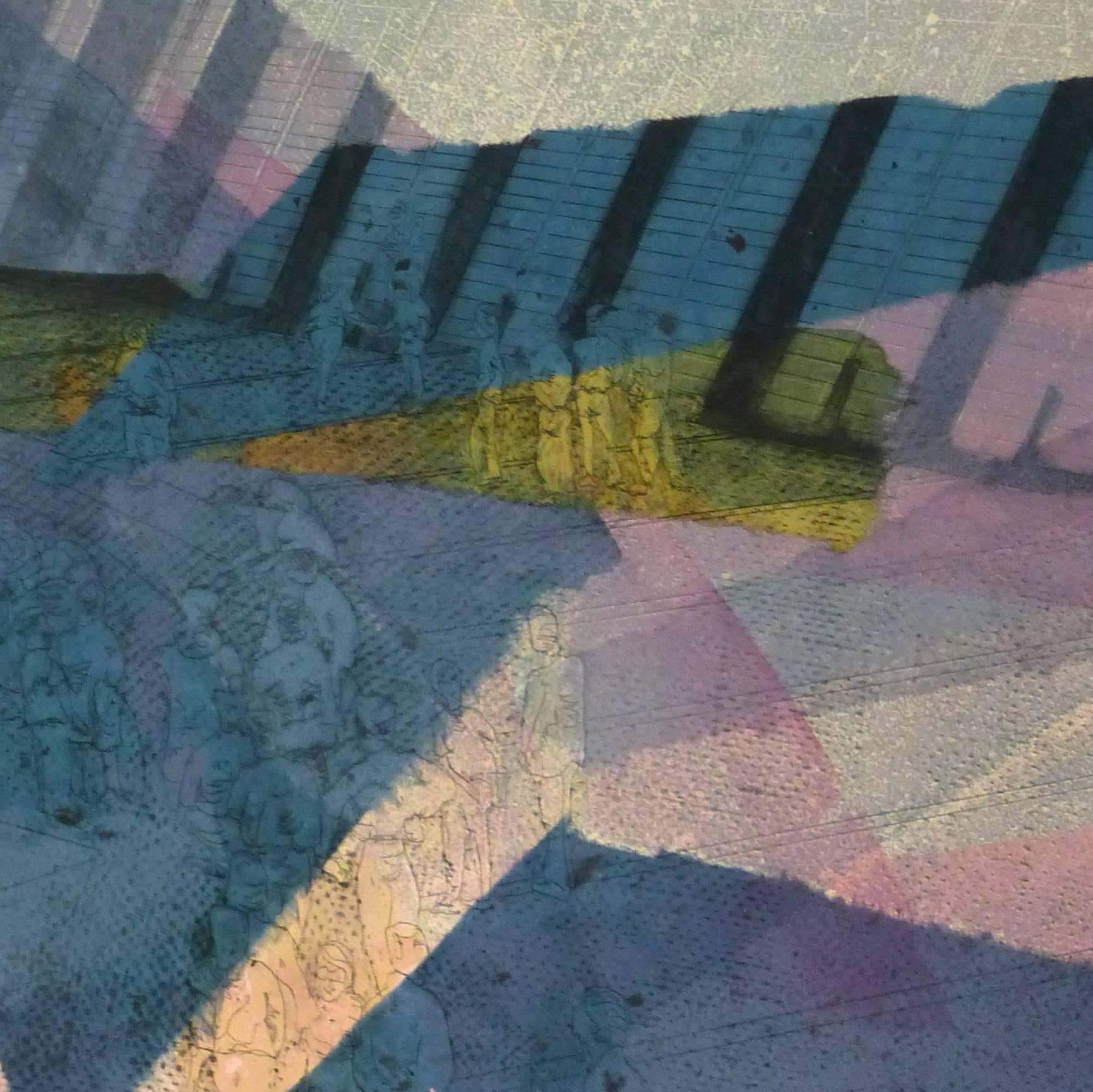 Arte moderna americana - Blu - Mixed Media Art Astratto di Kismine Varner