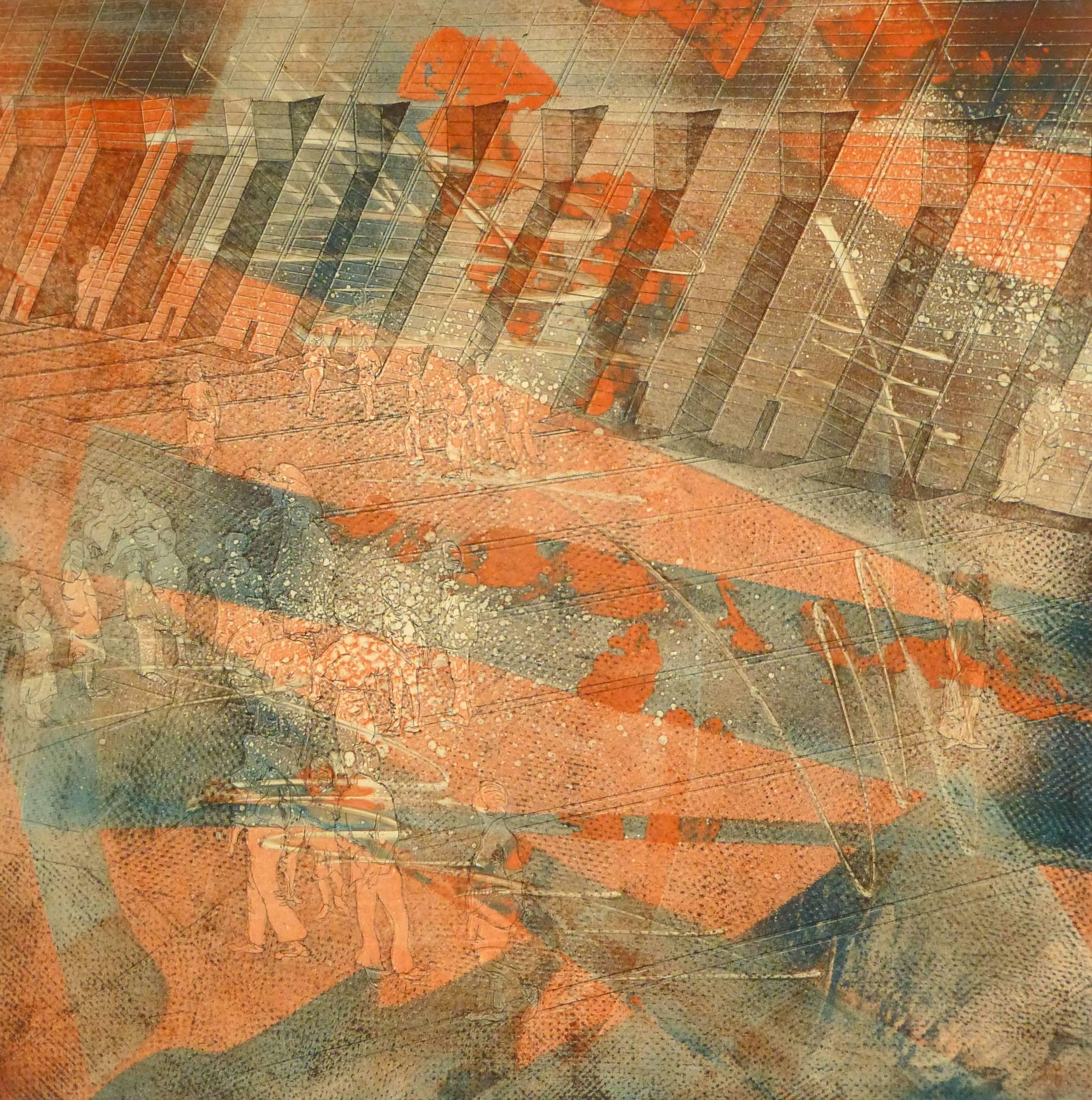 American Modern Art - Orange - Mixed Media Art by Kismine Varner