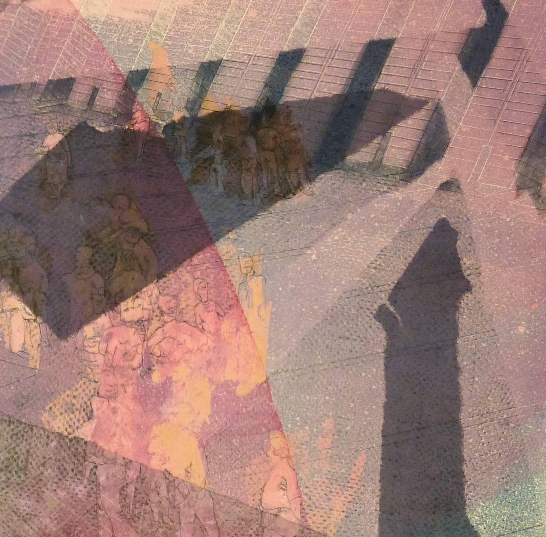 América Arte Moderno - Rosa - Mixed Media Art Abstracto de Kismine Varner