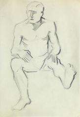 Nude Pencil Sketch - Chiseled Male