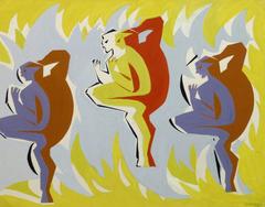 Vintage French Abstract - Fire Dancers