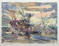 Vintage French Monotype - Bateau Transparent