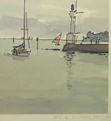 French Lithograph - Pouliguen River