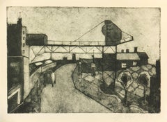 Mid-Century Etching - Industrial Town
