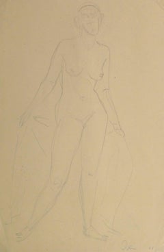 Vintage Pencil Sketch - Elegant Nude
