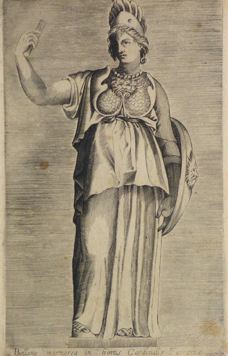 Unknown Figurative Print - Antique Italian Engraving - Goddess Bellona