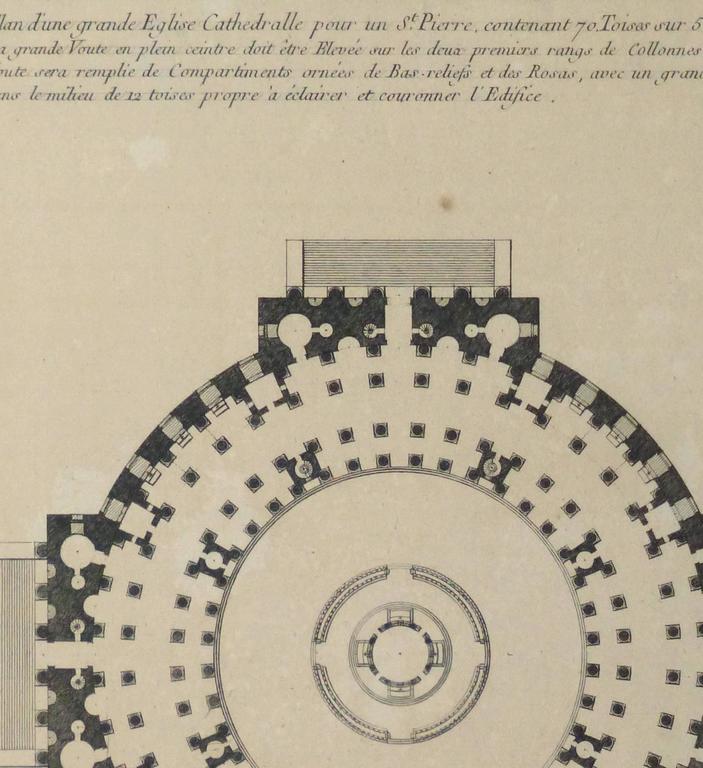 Unknown Antique French Copper Engraving Cathedral For Sale at 1stDibs