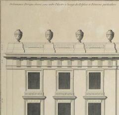 Antique French Copper Engraving - Doric Order Architectural Style