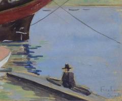 Vintage English Watercolor - Fareham Creek