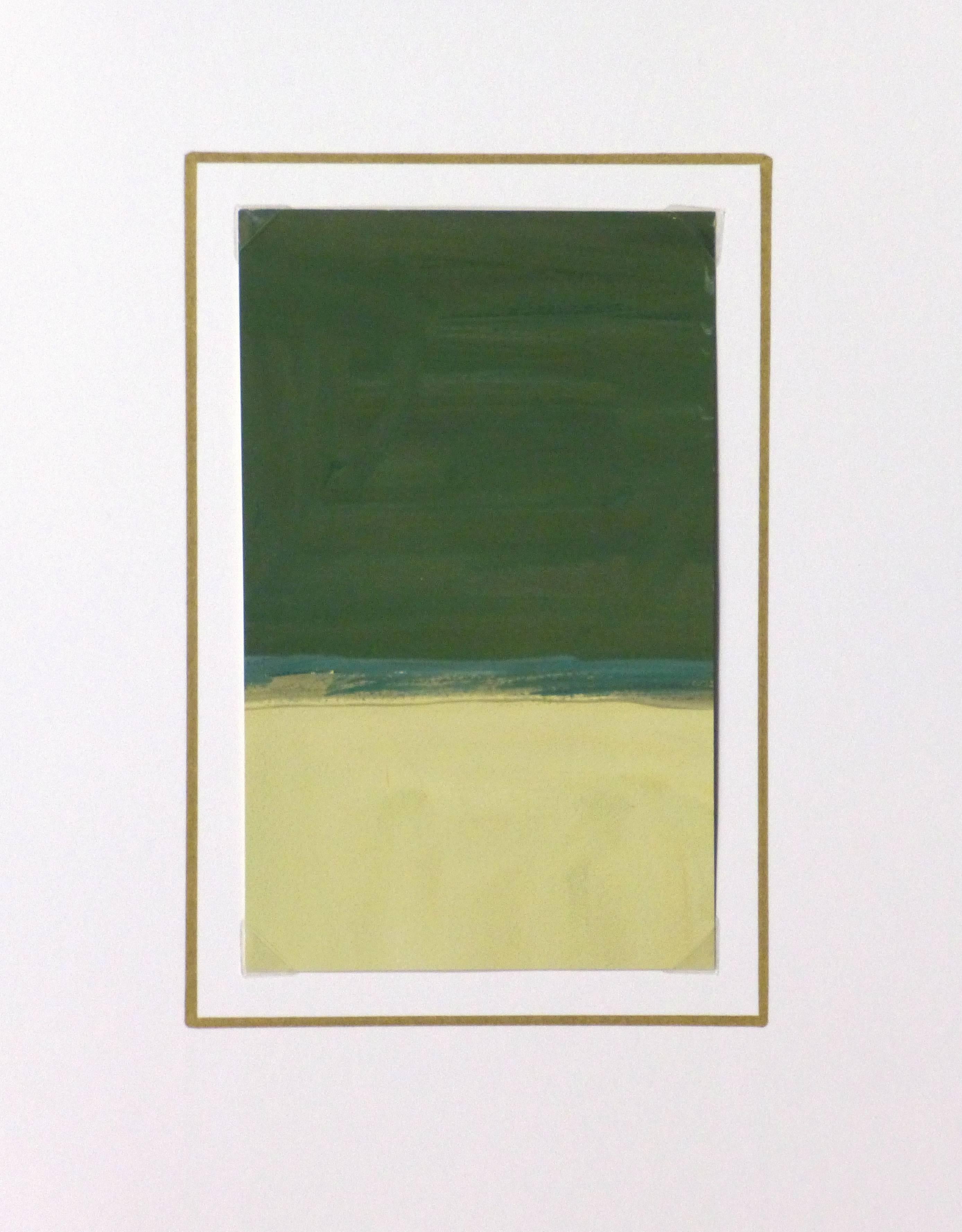 Sandy Yellow and Sea Green Acrylic Abstract Painting  3