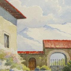 Vintage French Watercolor - Spring in La Grave