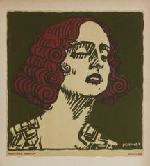 Vintage French Woodcut - Auburn Beauty