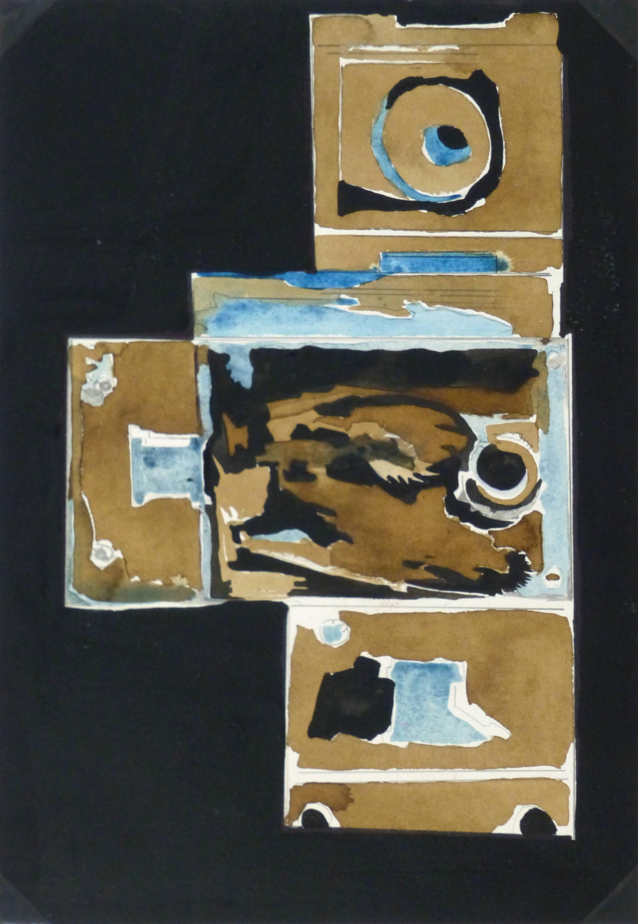 Abstract Painting di Unknown - Inchiostro e acquerello astratto - Serrature