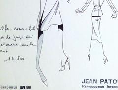 French Haute Couture Fashion Sketch - Tweed Dress Suit