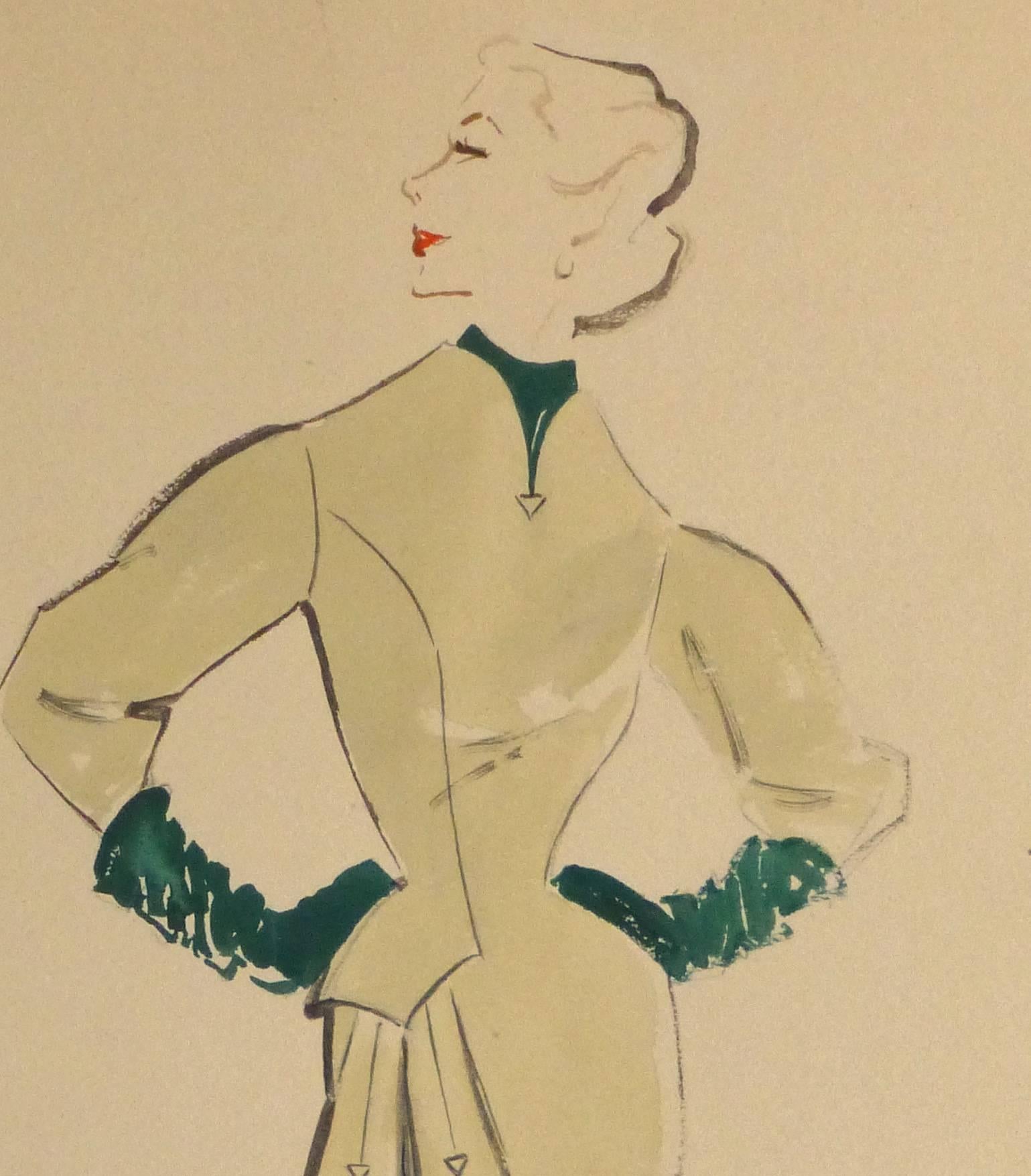 vintage fashion sketches