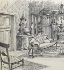 Esbozo a lápiz belga - Salón Bourgeois