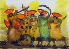 Vibrant Colored Watercolor - Lively Local Musicians