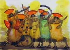 Vibrant Colored Watercolor - Lively Local Musicians