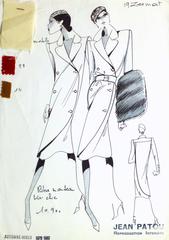 Vintage French Haute Couture Fashion Sketch - Rain Coat