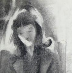 Portrait au fusain - Le lecteur serein