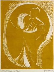 Abstract Woodcut - The Long Embrace