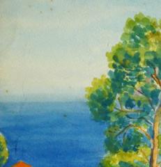 French Watercolor - Riviera Balcony