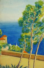 French Watercolor - Riviera Balcony
