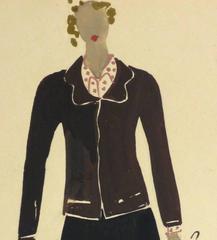 Gouache Fashion Sketch - Paris Street Fashion