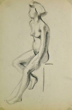 Nude Charcoal Sketch - Seated Female