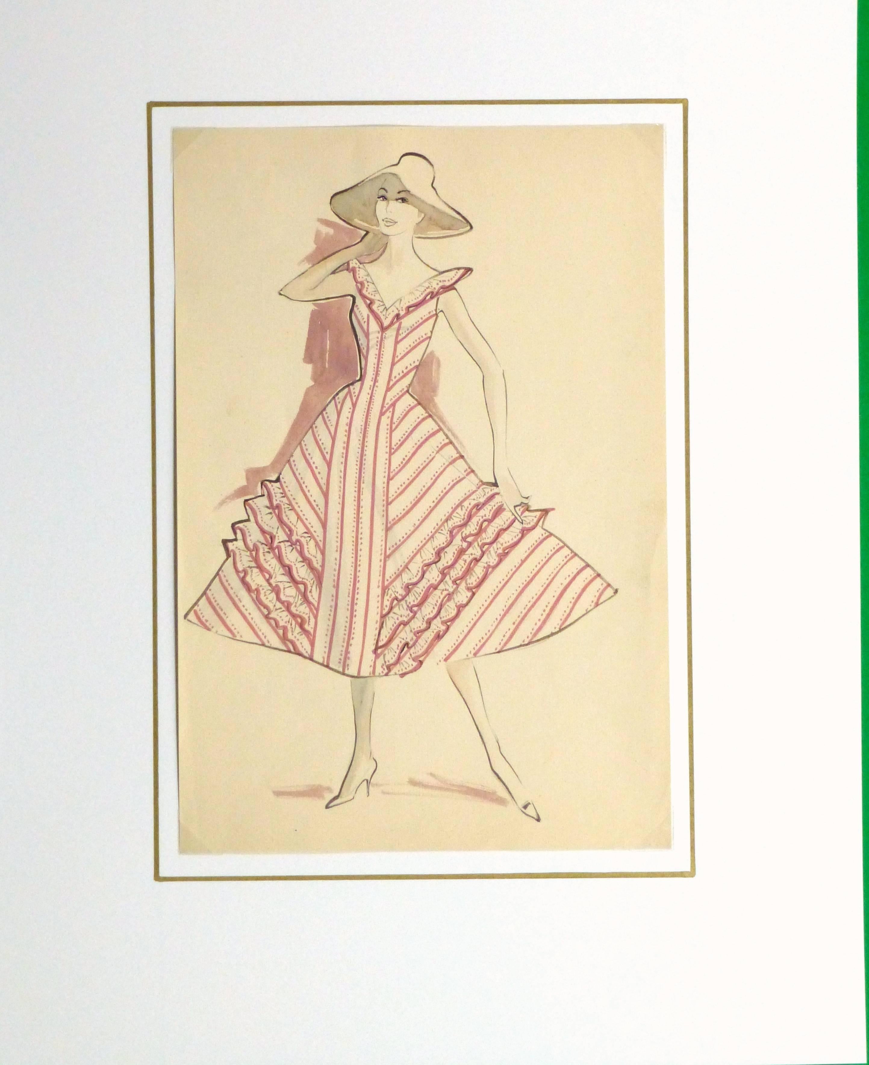 vintage dress sketch