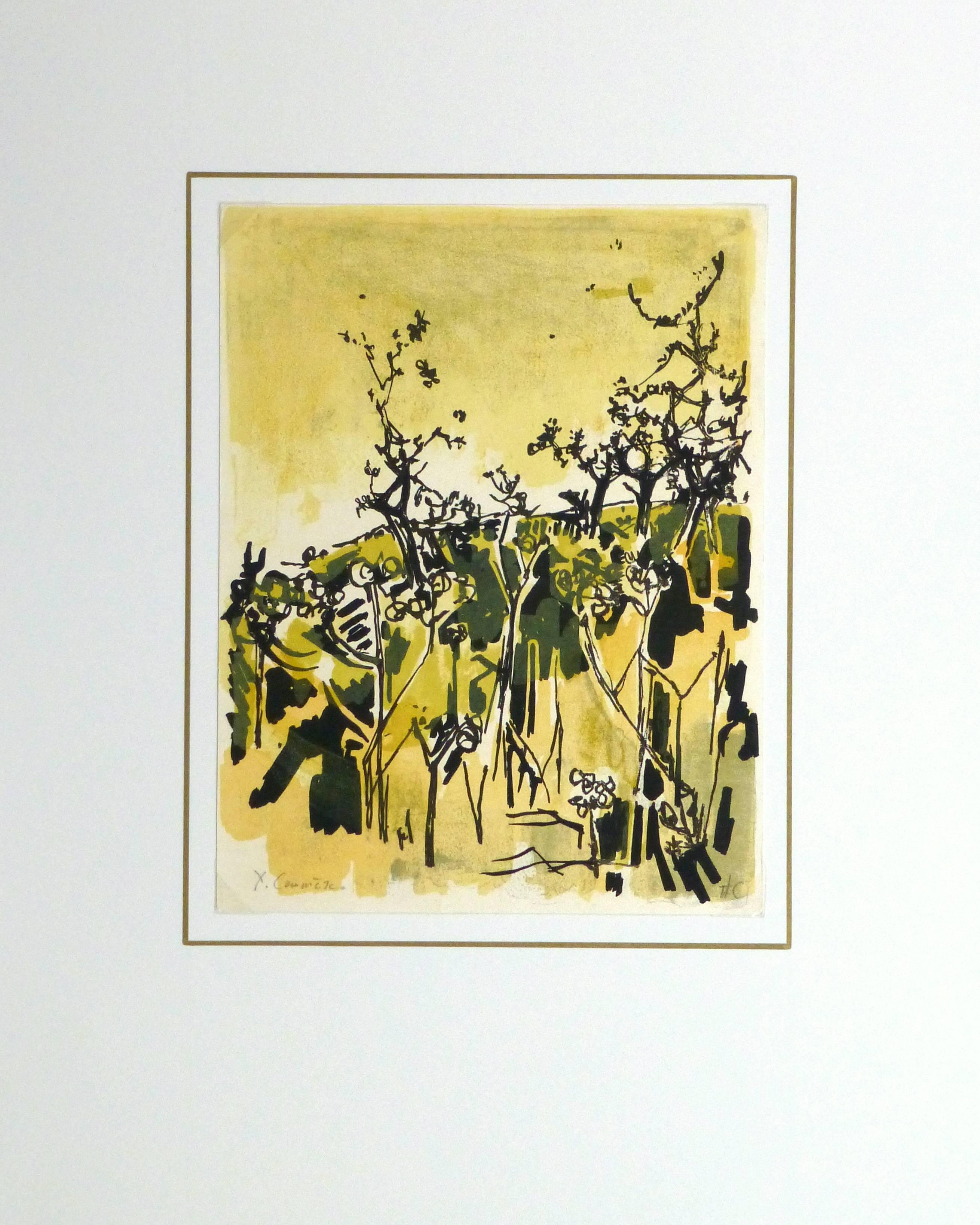 Abstract - Hors Copie - Beige Landscape Print by Jean Yves Commère