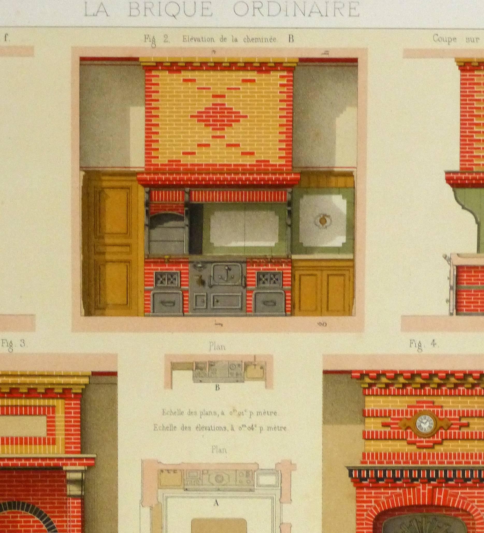 French Kitchen Fireplaces - Print by Unknown
