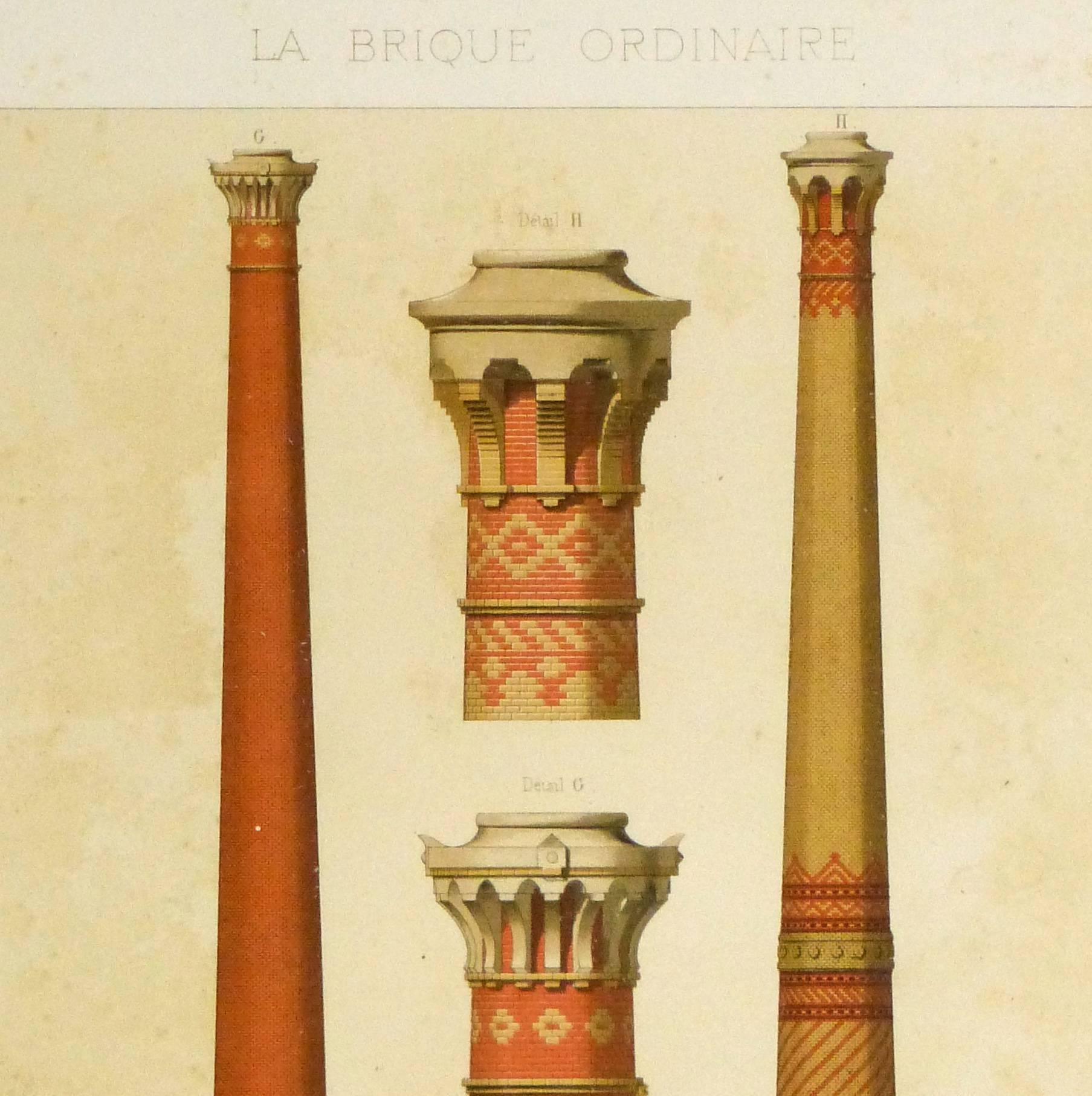 Antique French Factory Chimneys  - Print by Unknown