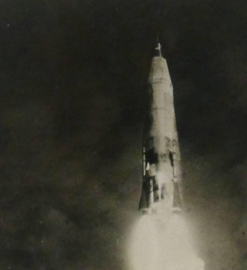 Vintage Photograph - Atlas Rocket - Black Black and White Photograph by Unknown
