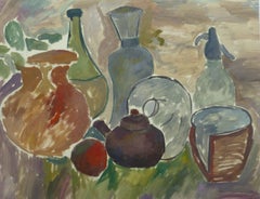 Nature morte poterie Tempera 