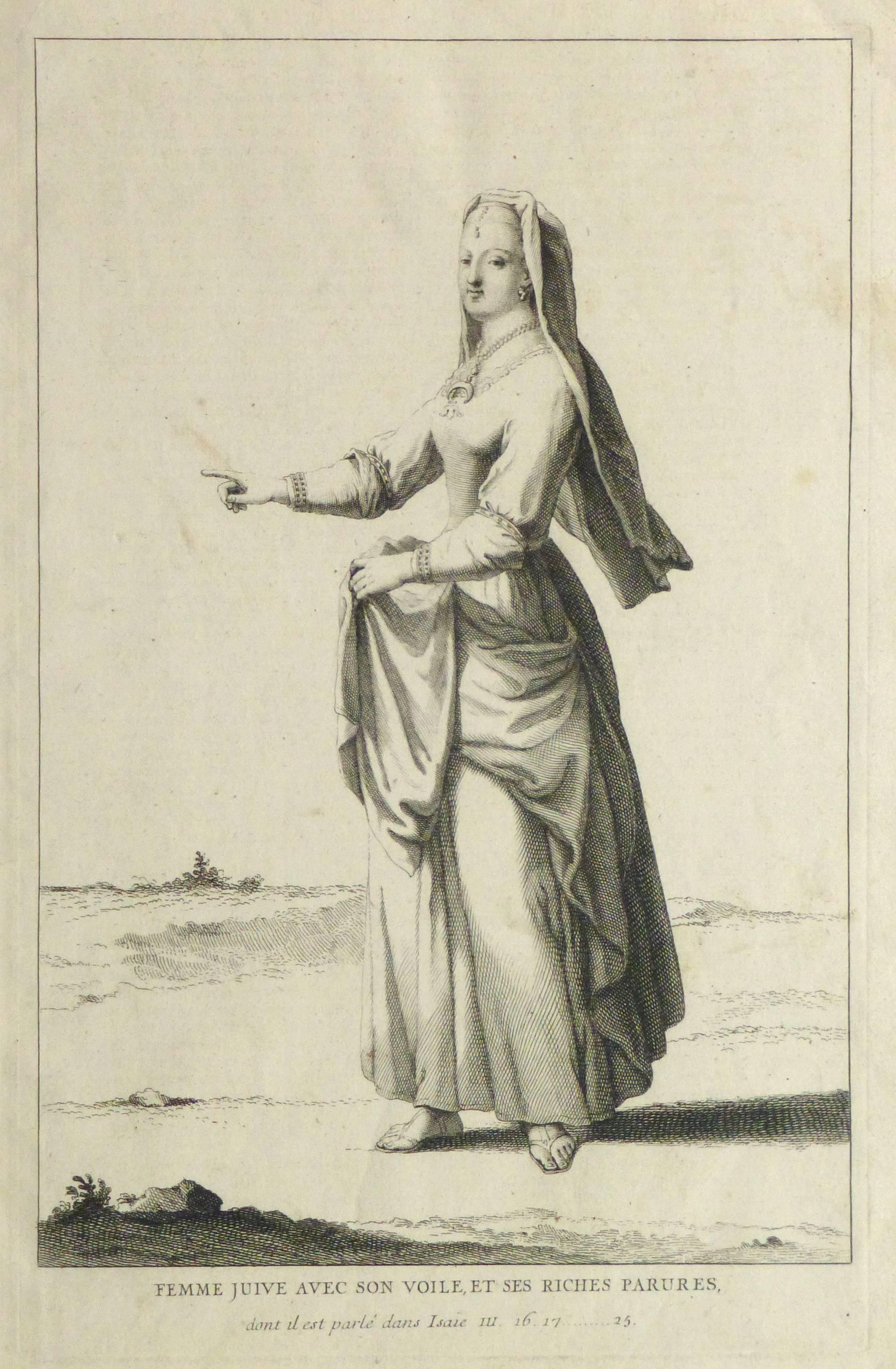Antique French Engraving - Jewish Woman