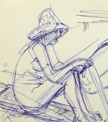 Ink Drawing - Sun Bathers