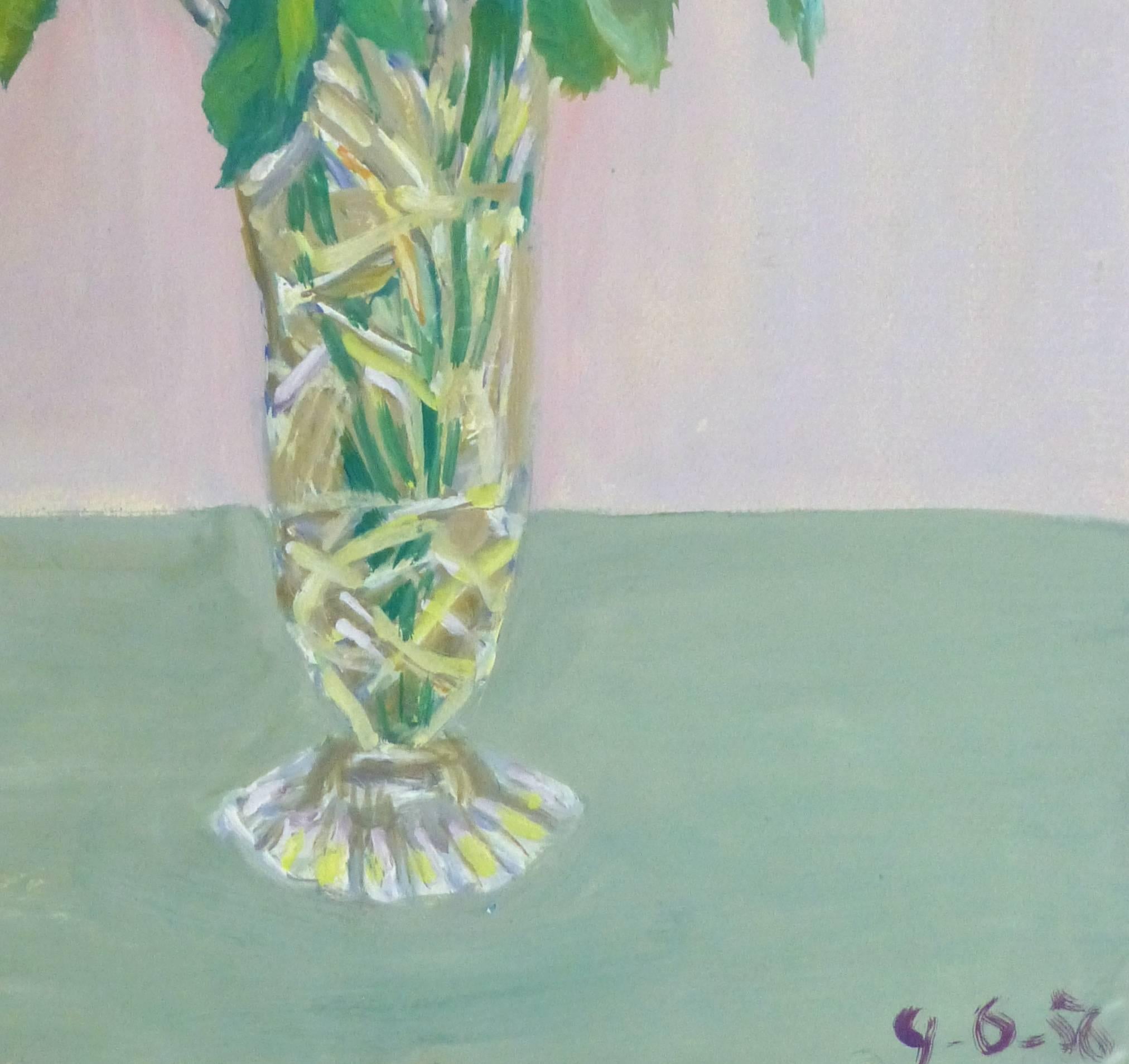 Still-Life - Roses jaunes - Painting de Louisette Poirier