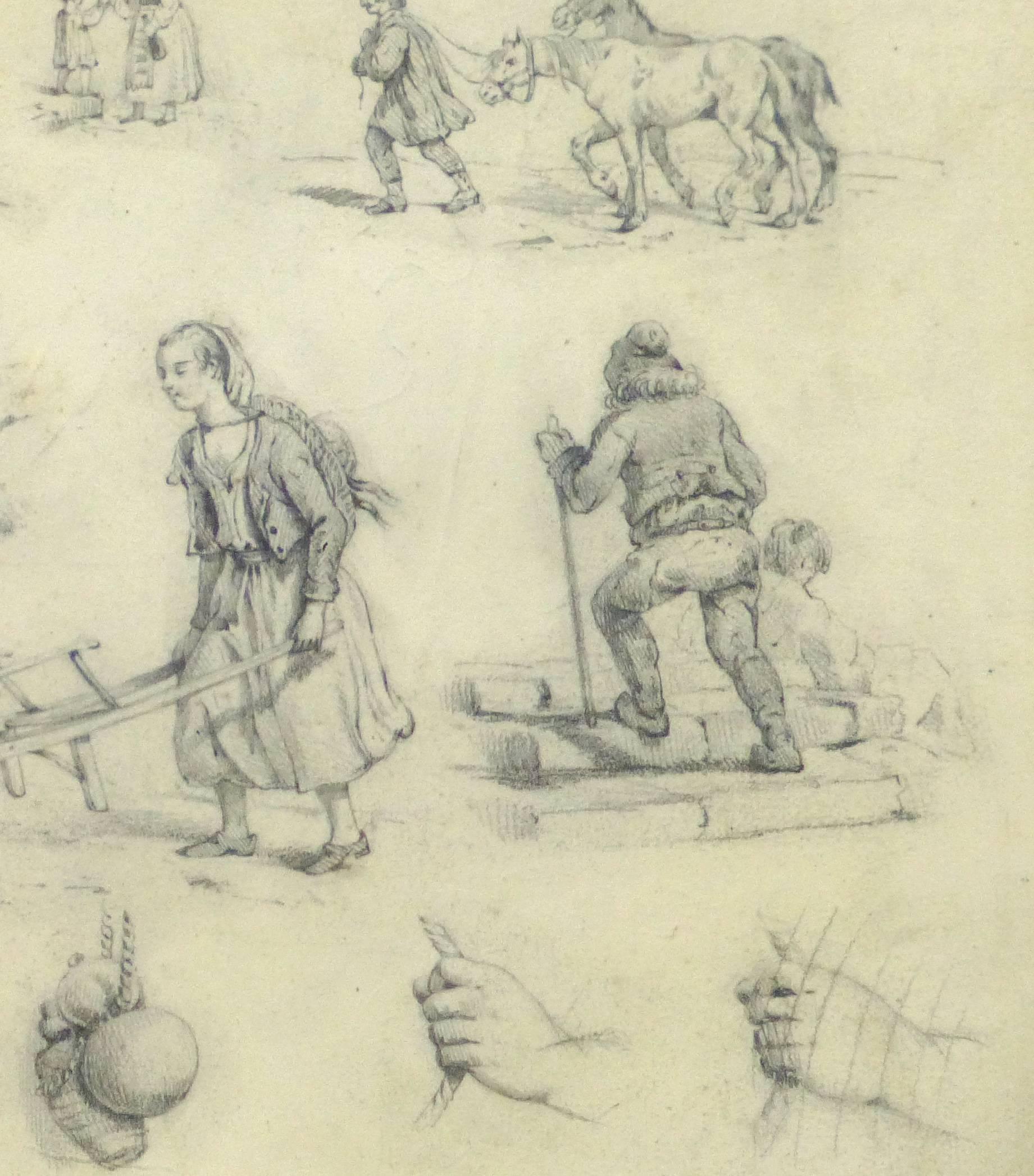 French Drawing - The Laborers  - Art by Unknown