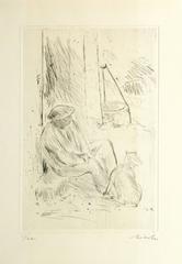 Etching - A Man and His Dog