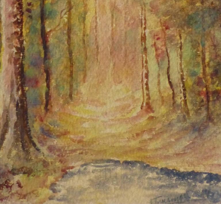 French Watercolor - Path to Autumn - Art by Unknown