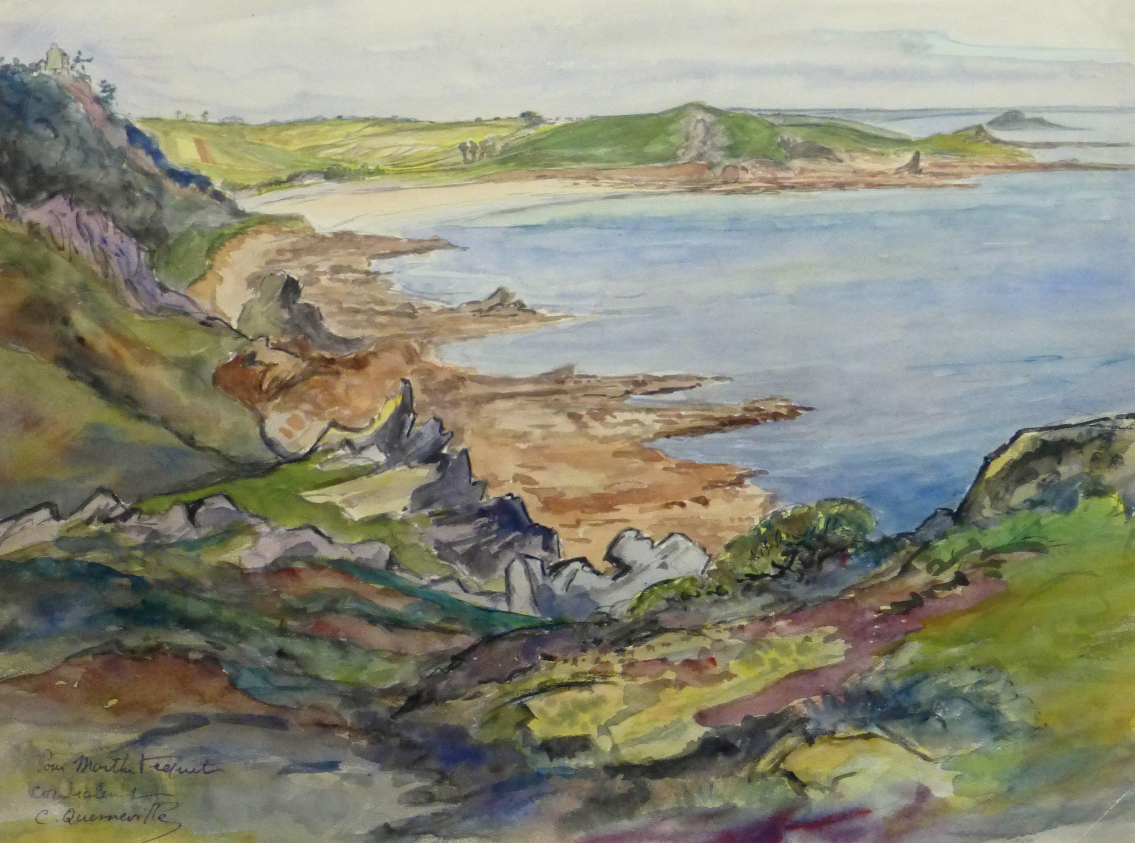 French Watercolor - Le Guerzit Coastline