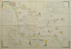 Antike Manuscript-Karte – Wald von Andely