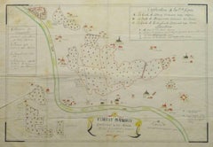 Mappa antica manoscritta - Foresta di Andely