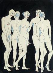 French Ink Painting - Gathering